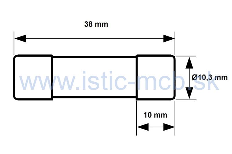 Poistka valcová poistka 16A gPV DC 1000V 10x38mm