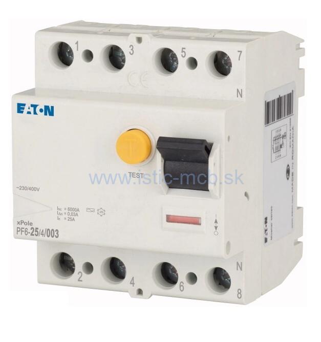 Prúdový chránič 4P 25A 30mA AC 6kA