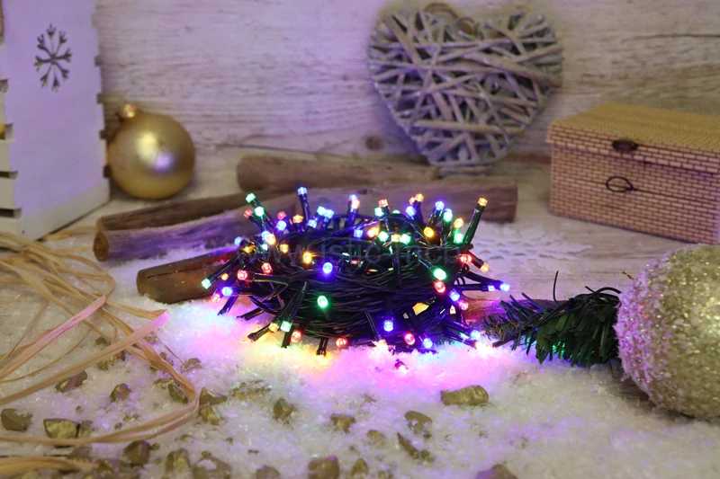 Vianočný LED svetelný reťazec farebný, vonkajšie/vnútorné 12m