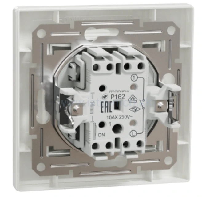 Spínač jednopólový (1), Asfora, 10A, Biela