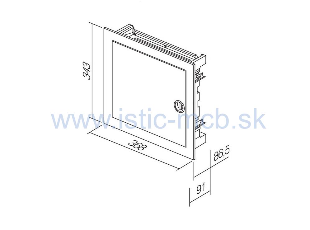Rozvodnica MANDEKS 12+2 modulová zapustená biela, s kovovými dverami a rámom