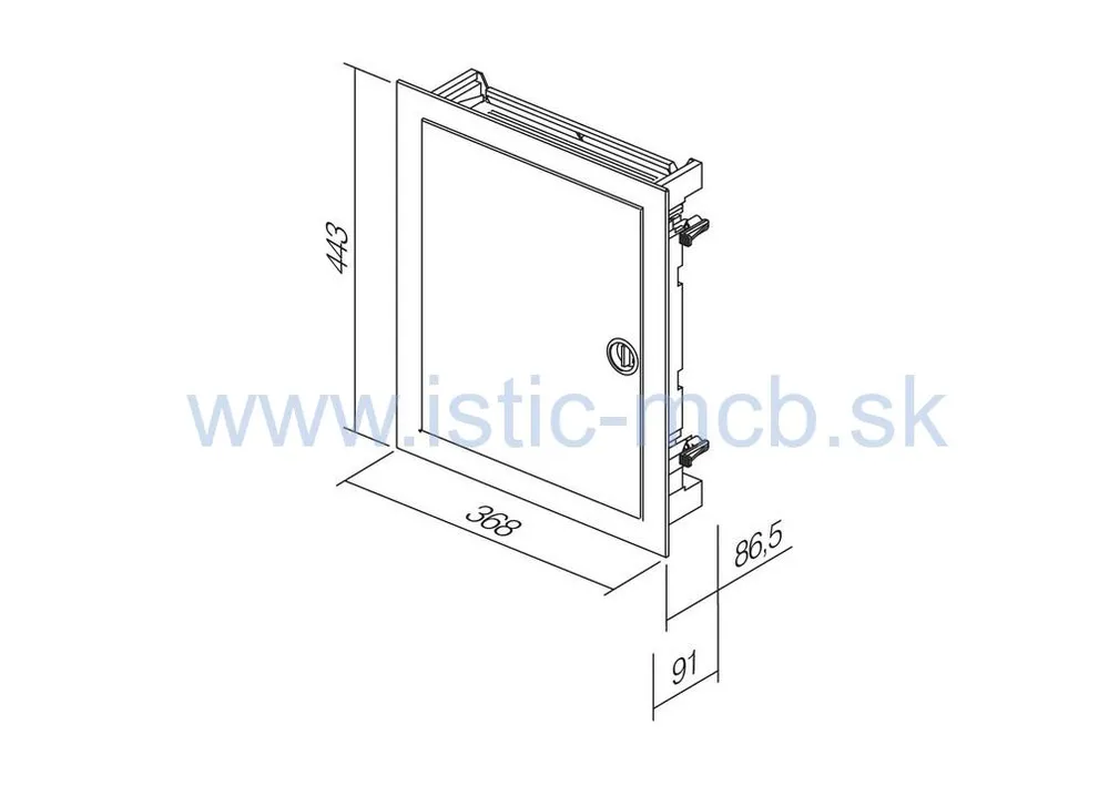 Rozvodnica MANDEKS 24+4 modulová zapustená biela, s kovovými dverami a rámom