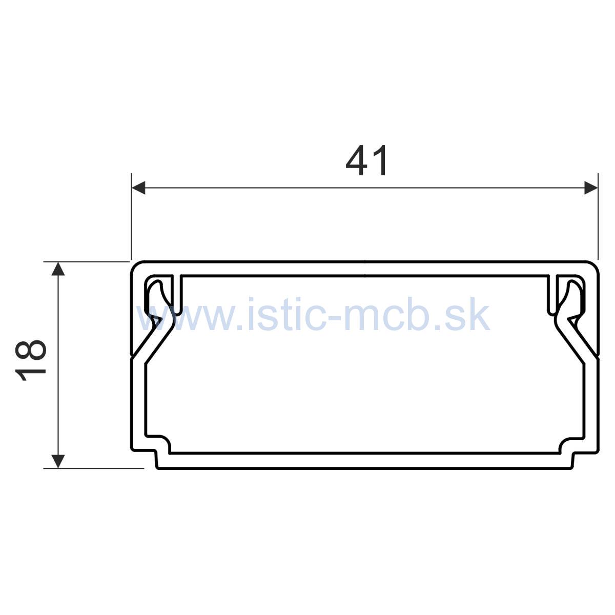 Žľab káblový LHD 40X20 HC 40x20mm 2m PVC biely