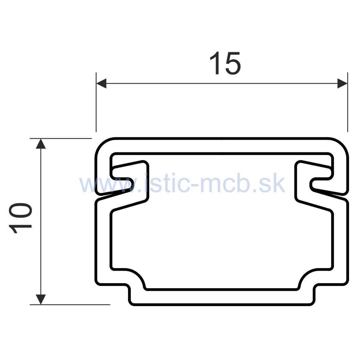 Žľab káblový LH 15X10 HC 15x10mm 2m PVC biely