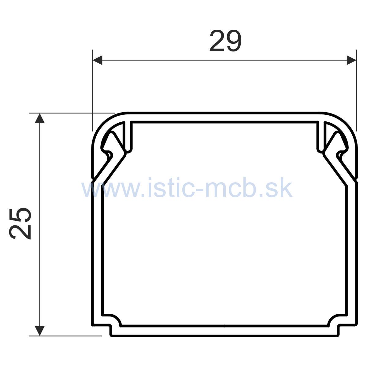 Žľab káblový LHD 30X25 HC 30x25mm 2m PVC biely