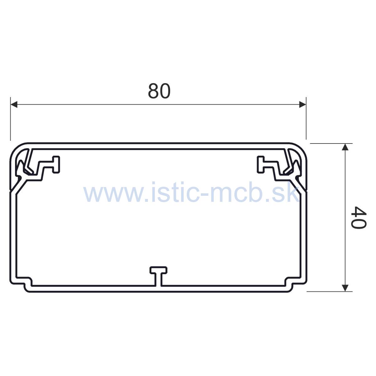 Žľab káblový EKD 80X40 HC 80x40mm 2m PVC biely