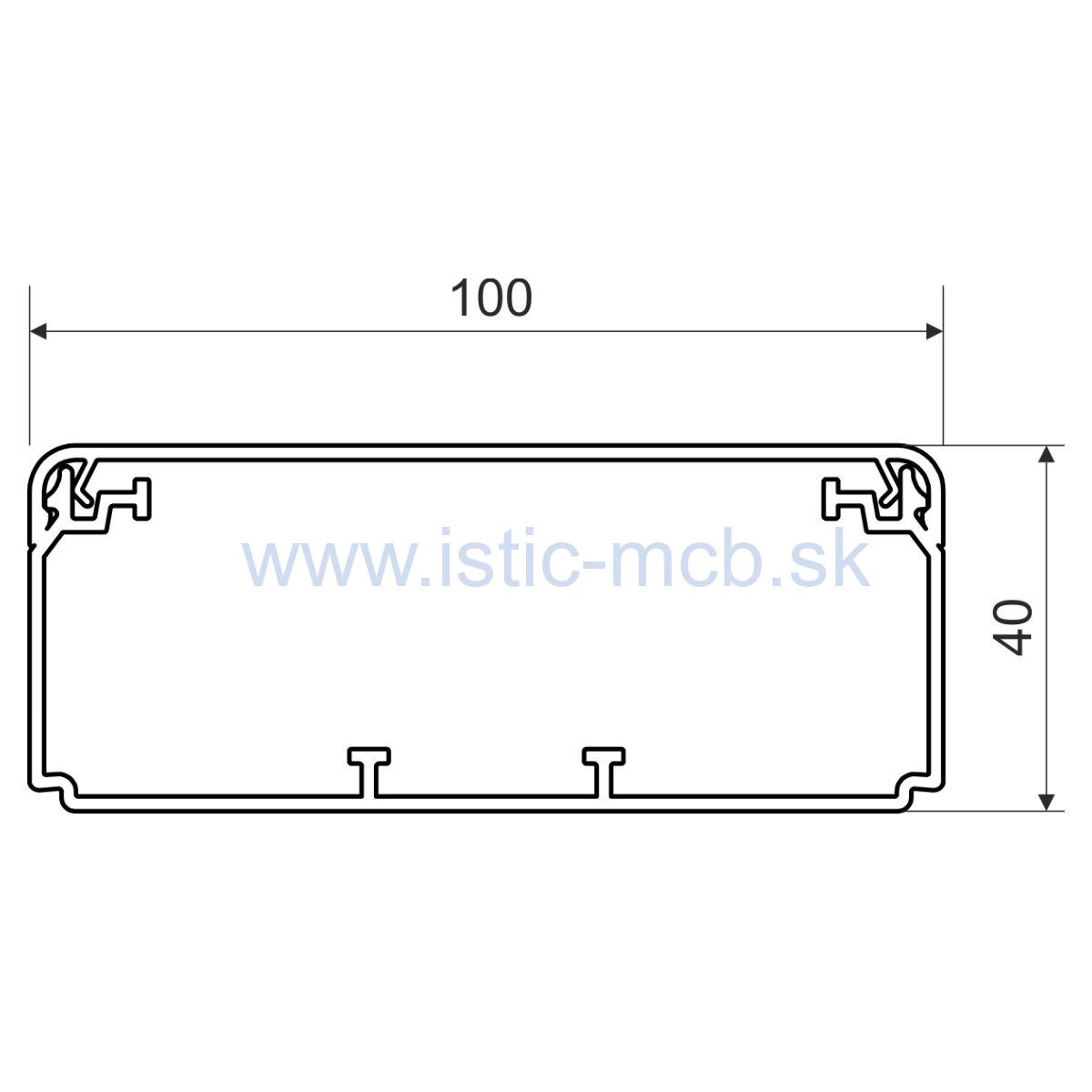 Žľab káblový EKD 100X40 HC 100x40mm PVC biely