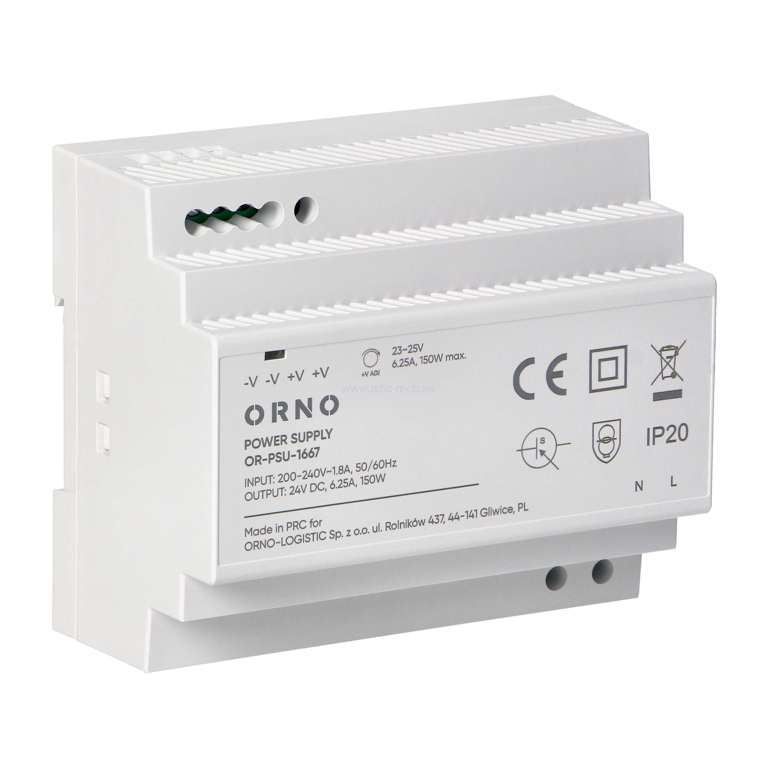 Napájací zdroj na DIN lištu 24VDC 150W