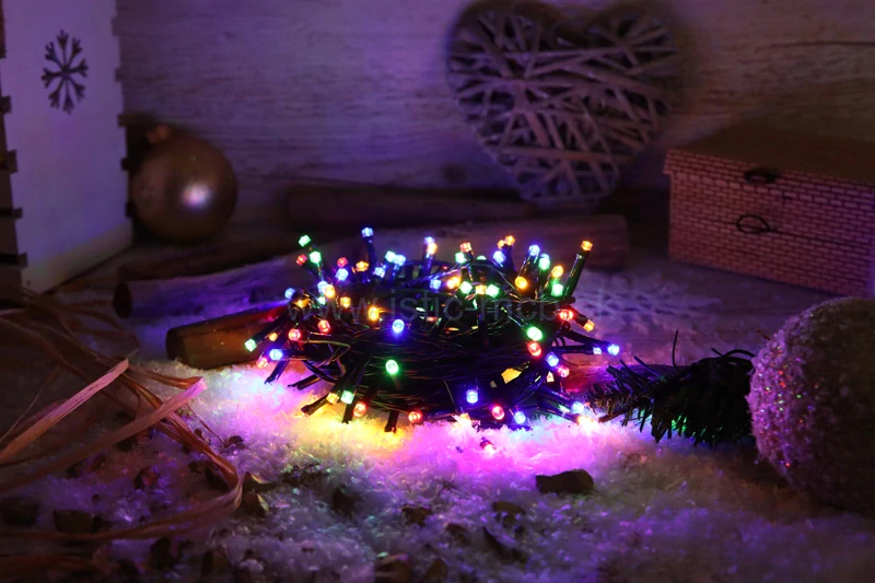 Vianočný LED svetelný reťazec farebný, vonkajšie/vnútorné 12m