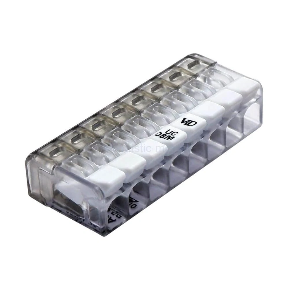 Svorka krabicová otvárateľná, priesvitná 8P