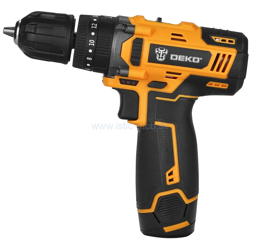 Akumulátorová príklepová vŕtačka 12V Deko