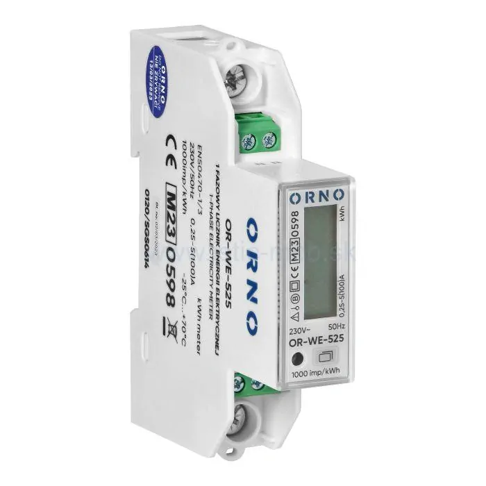 Elektromer ORNO OR-WE-525, 1 x 230V~, 50/60Hz 5(100) A MID