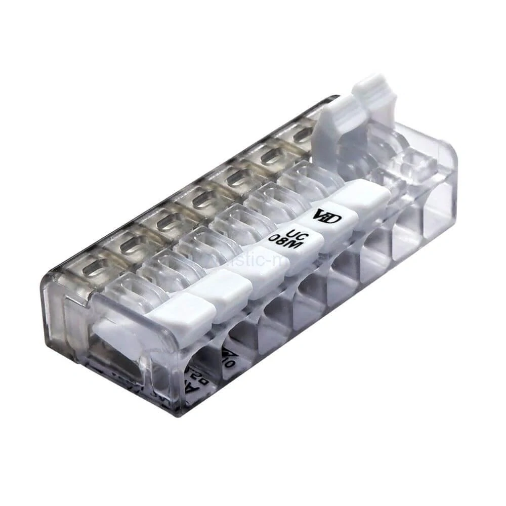 Svorka krabicová otvárateľná, priesvitná 8P