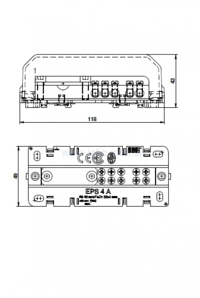 Svorkovnica ekvipotenciálna EPS 4D s krytom šedá