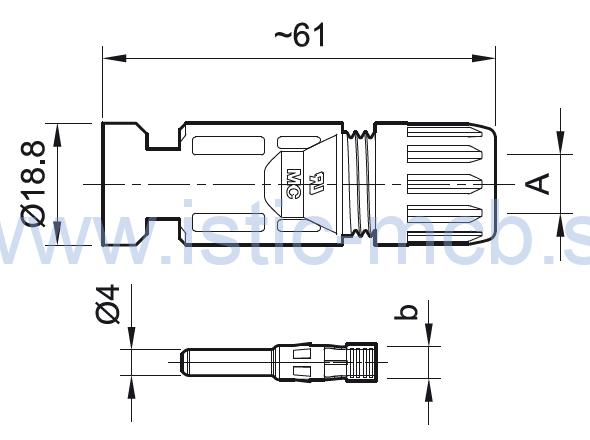 Konektor solárny MC4 PV-KST4/6II 32.0017P0001-UR 4-6mm2 vidlica