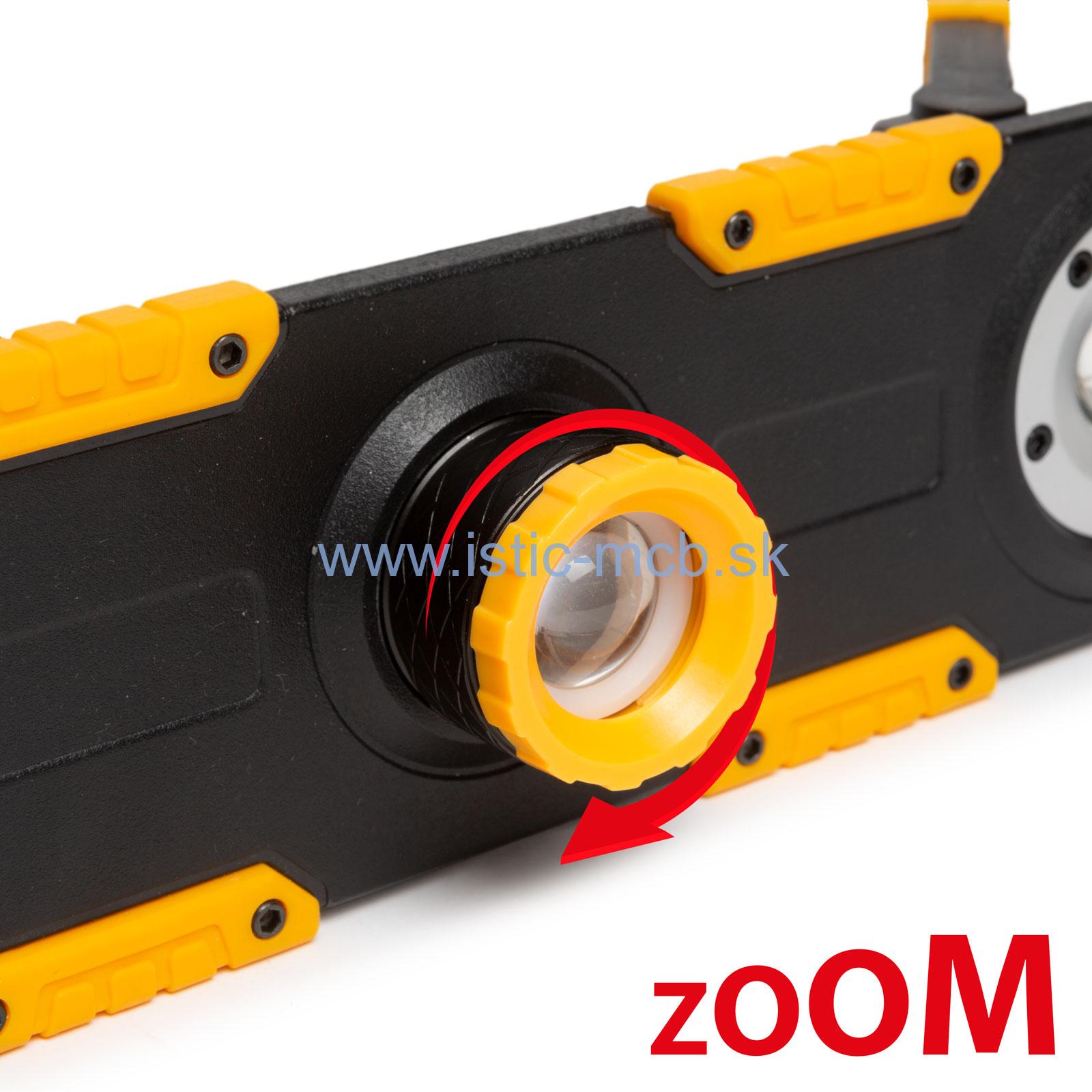 LED reflektor - s akumulátorom, nastaviteľným jasom a fokusom - 1500 lumen