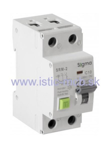 Prúdový chránič kombinovaný 2P B 10A 30mA AC 6kA