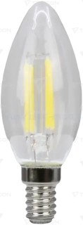 Žiarovka COG LED "sviečka", priehľadná 4W WW