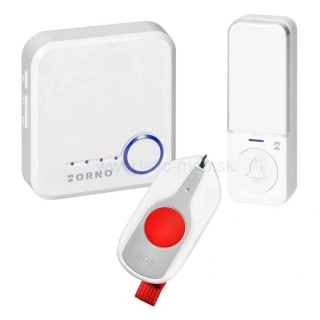 SIGO AC SOS, bezdrôtový zvonček napájaný zo siete s bezbatériovým vysielačom a batériovým vysielačom SOS, Wi-Fi