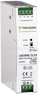 Napájací priemyselný zdroj na DIN lištu 24VDC 75W