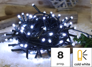 Vianočný LED svetelný reťazec programovatelný CW, vonkajšie/vnútorné 12m