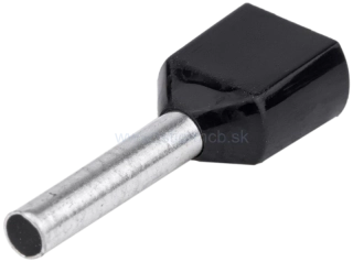 Dvojitá izolovaná lisovacia dutinka, čierna 2x1,5mm²