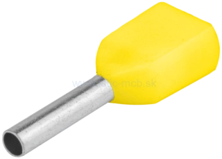 Dvojitá izolovaná lisovacia dutinka, žltá 2x6mm²
