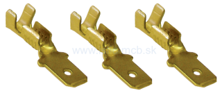 Neizolované mosadzné lisovacie kolíky ploché 6,3×0,8mm, 1,5mm²