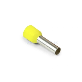 Izolovaná lisovacia dutinka s plastovým krčkom, žltá, 1mm²