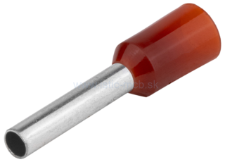 Izolovaná lisovacia dutinka s plastovým krčkom, červená, 1,5mm²