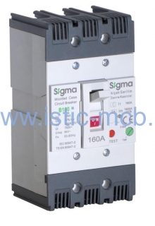 Výkonový istič Sigma elektrik 3p s nastaviteľnou tepelnou a pevnou magnetickou spúšťou 160A