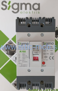 Výkonový istič Sigma elektrik 3p s pevnou tepelnou a magnetickou spúšťou 160A