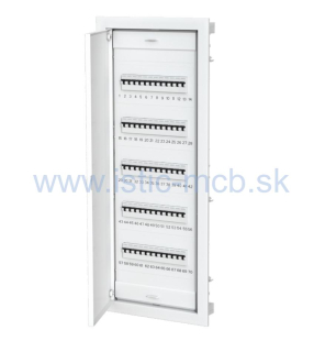 Rozvodnica MANDEKS 60+10 modulová zapustená biela, s kovovými dverami a rámom