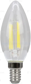 Žiarovka COG LED "sviečka", priehľadná 4W NW
